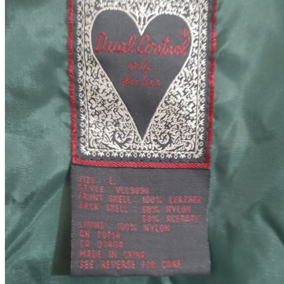 Vintage 90's Women's Vest Dual Control 100% Leather Paisley Large - Picture 2 of 3